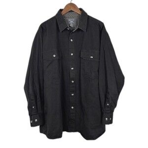 Men's Black Dark Academia Work Chore Gorp Shirt Size 2XL Button Up Smiths